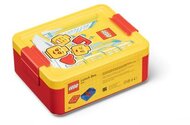 Uzsonnás doboz, LEGO "Iconic Girl", piros-sárga-mintás