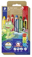 Színes ceruza készlet, grafitceruzával, hegyezővel, jumbo, STAEDTLER "Noris® junior 140", 5+1 szín, (7 db)