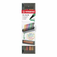Filctoll készlet, 1 mm, STABILO "Pen 68", 10 db-os asztali készlet, (10 db)