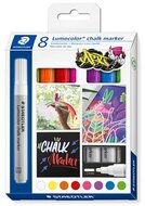 Krétamarker készlet, 2,4 mm, kúpos, STAEDTLER "Lumocolor® 344", 8 különböző szín, (8 db)
