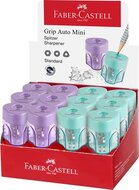 Hegyező display, egylyukú, tartályos FABER-CASTELL "GRIP Auto Mini", vegyes pasztell színek, (24 db)