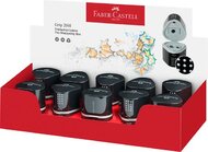 Hegyező display, háromlyukú, tartályos, FABER-CASTELL "Grip 2001 Trio", fekete, (10 db)