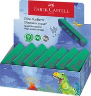 Radír display, háromszögletű, FABER-CASTELL, dinoszaurusz, (15 db)