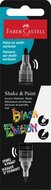 Dekormarker, 1,0/3,0 mm, kétvégű, akril, FABER-CASTELL "Shake&Paint", fekete