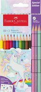 Színes ceruza készlet, hatszögletű, FABER-CASTELL"Unikornis" 10+3 különböző szín, (13 db)