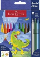Filctoll készlet, FABER-CASTELL "Dinoszaurusz" 10 különböző szín + 3 metál, (13 db)