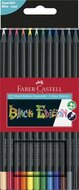 Színes ceruza készlet, háromszögletű, FABER-CASTELL "Black Edition", 12 különböző szín, (12 db)
