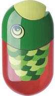 Hegyező és radír, kétlyukú, tartályos, FABER-CASTELL, hal minta