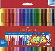 Filctoll készlet, háromszögletű, FABER-CASTELL "Grip", 20 különböző szín, (20 db)