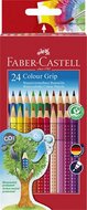 Színes ceruza készlet, háromszögletű, FABER-CASTELL "Grip 2001", 24 különböző szín, (24 db)