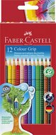 Színes ceruza készlet, háromszögletű, FABER-CASTELL "Grip 2001", 12 különböző szín, (12 db)