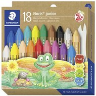 Zsírkréta, jumbo, hatszögletű, STAEDTLER "Noris Junior 224", 18 különböző szín, (18 db)