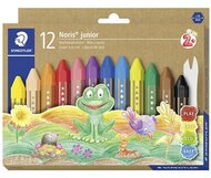 Zsírkréta, jumbo, hatszögletű, STAEDTLER "Noris Junior 224", 12 különböző szín, (12 db)