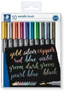 Dekormarker, 1-6 mm, kúpos, STAEDTLER "8321", 10 különböző metál szín, (10 db)