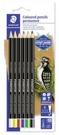 Jelölőceruza készlet, mindenre író, vízálló, STAEDTLER "Lumocolor® permanent glasochrom 108 20", 6 különböző szín, (6 db)