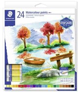 Akvarell festék, tubusos, STAEDTLER "8880", 24 különböző szín, (24 db)