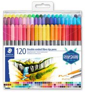 Filctoll készlet, 0,8/3,0 mm, kétvégű, STAEDTLER® "3200", 120 különböző szín, (120 db)
