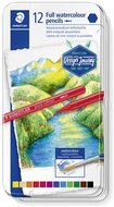 Akvarell ceruza készlet, hatszögletű, fémdobozos, STAEDTLER® "146 10G", 12 különböző szín, (12 db)