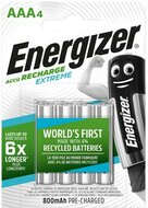Tölthető elem, AAA mikro, 4x800 mAh, előtöltött, ENERGIZER "Extreme", (4 db)