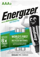 Tölthető elem, AAA mikro, 2x800 mAh, előtöltött, ENERGIZER "Extreme", (2 db)