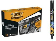 Dekormarker csomag, 1,5 - 2,3 mm, BIC "Paint marker", fehér, (12 db)