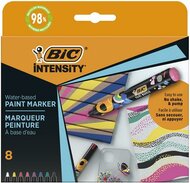 Dekormarker készlet, 1,5 - 2,3 mm, BIC "Paint marker", 8 különböző élénk szín, (8 db)