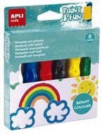 Tempera készlet, ecsetvégű tubusban, APLI Kids "Paint&Fun", 6 különböző szín, (6 db)