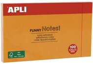 Öntapadó jegyzettömb, 125x75 mm, 100 lap, APLI "Funny", narancssárga, (100 lap)