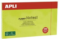 Öntapadó jegyzettömb, 125x75 mm, 100 lap, APLI "Funny", zöld, (100 lap)