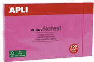 Öntapadó jegyzettömb, 125x75 mm, 100 lap, APLI "Funny", pink, (100 lap)