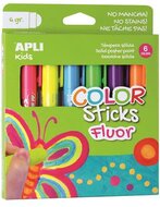 Tempera kréta készlet, APLI Kids "Color Sticks Fluor", 6 fluoreszkáló szín, (6 db)