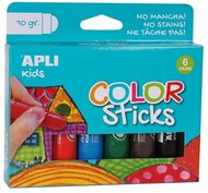 Tempera kréta készlet, APLI Kids "Color Sticks", 6 különböző szín, (6 db)