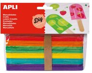 Pálcika, fa, jumbo, APLI "Creative", vegyes színek, (40 db)