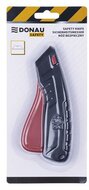 Univerzális kés, cserélhető pengével, 22 mm, DONAU "Safety", fekete-piros