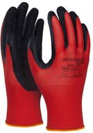Védőkesztyű, latex, DONAU "Safety", 7/S méret, piros, (12 pár)