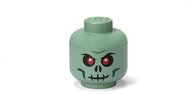 Tárolódoboz, fej, kicsi, LEGO, Green Skeleton