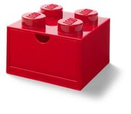 Tárolódoboz íróasztalra, fiókos, LEGO "Brick 2x2", piros
