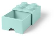 Tárolódoboz, fiókos, LEGO "Brick", vízkék