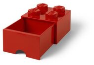Tárolódoboz, fiókos, LEGO "Brick", piros