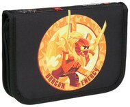 Tolltartó, klapnis, cipzáras, töltött, LEGO "Ninjago Dragon Energy", fekete-mintás