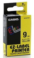 Feliratozógép szalag, 9 mm x 8 m, CASIO, sárga-fekete