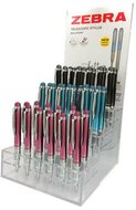 Golyóstoll display, 0,24 mm, teleszkópos, rozsdamentes acél, ZEBRA "Telescopic Metal Stylus", kék, (36 db)