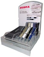 Golyóstoll display, 0,24 mm, teleszkópos, ZEBRA "SL-F1", kék, (20 db)