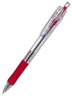 Golyóstoll, 0,21 mm, nyomógombos, ZEBRA "Tapli Clip ECO", piros