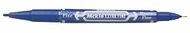 Alkoholos marker, 0,5/1,0 mm, kétvégű, ZEBRA "Mckie Extra Fine", kék