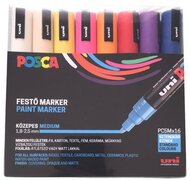 Dekormarker készlet, 1,8-2,5 mm, UNI "Posca PC-5M", 16 különböző szín, (16 db)