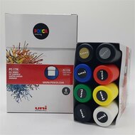 Dekormarker készlet, 15 mm, vágott, UNI "Posca PC-17K, 8 különböző szín, (8 db)