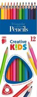 Színes ceruza készlet, háromszögletű, ICO "Creative kids", 12 különböző szín, (12 db)