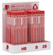 Grafitceruza display, HB, B, 2B, háromszögletű, ICO "Süni", (184 db)
