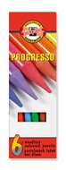 Színes ceruza készlet, henger alakú, famentes, KOH-I-NOOR "Progresso 8755/6", 6 különböző szín, (6 db)